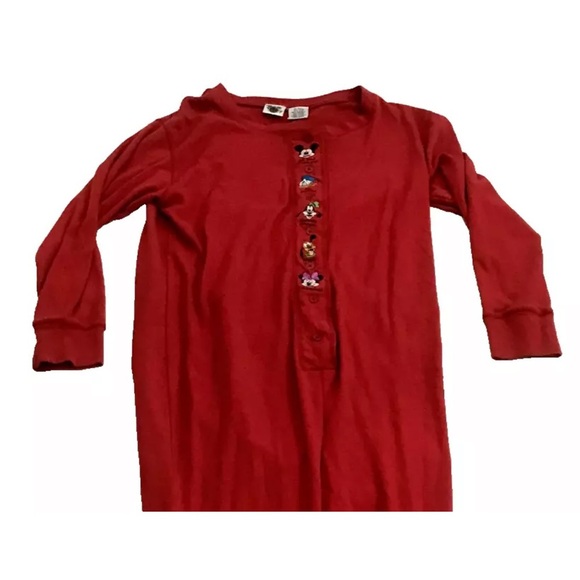 Vtg The Disney Catalog Jumpsuit Pajama Red Butt Flap L/XL Disney Characters - Picture 5 of 14